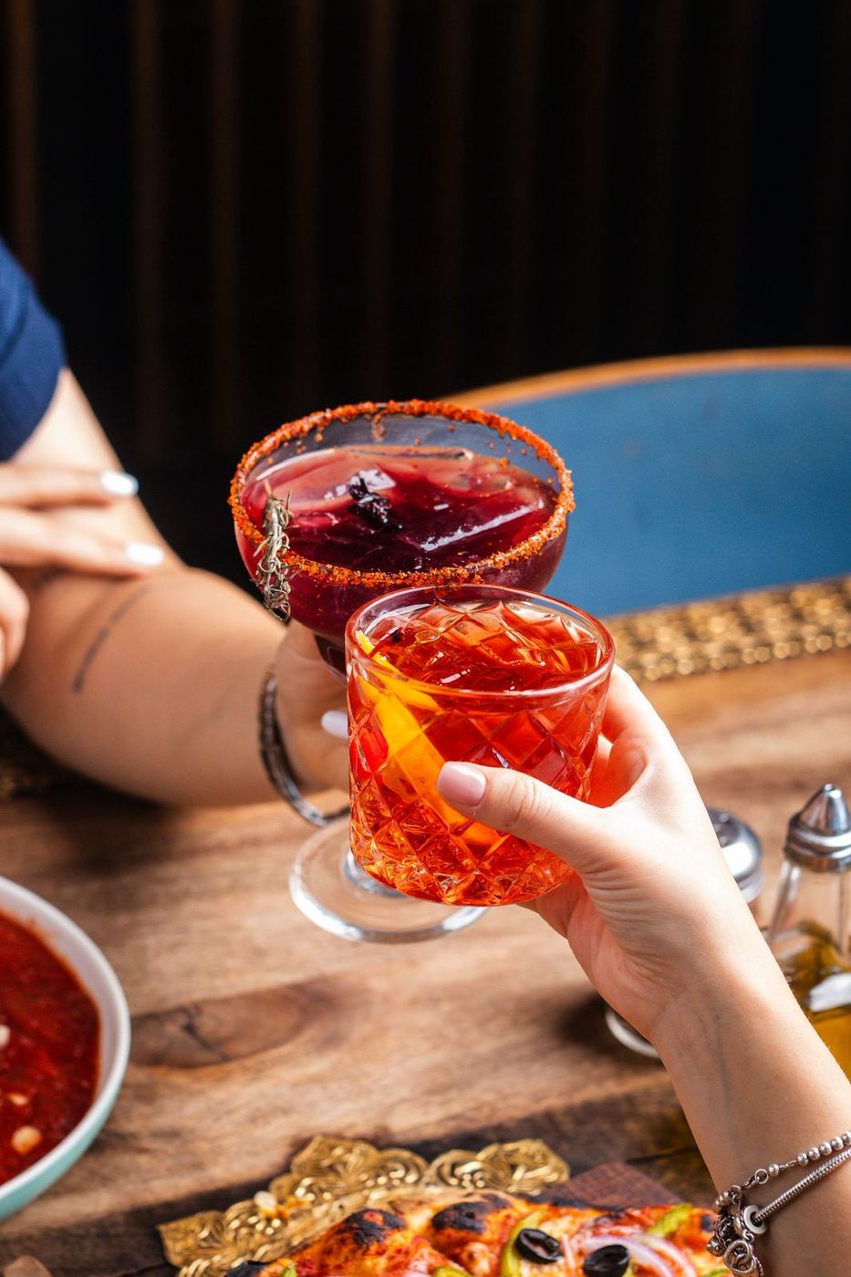 A toast at Santo Olivo